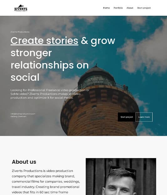 Ziverts Productions nye hjemmeside design i WordPress